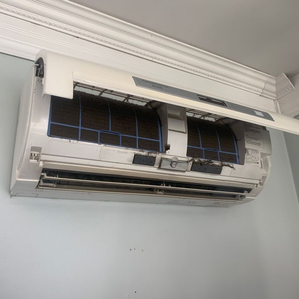 Mini-split filters before cleaning